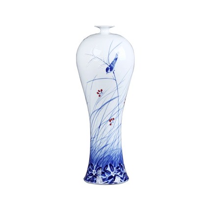 Antique designer hand-painted blue and white porcelain vase for flower Jahrriesnge porcelain of bird vase cna1036