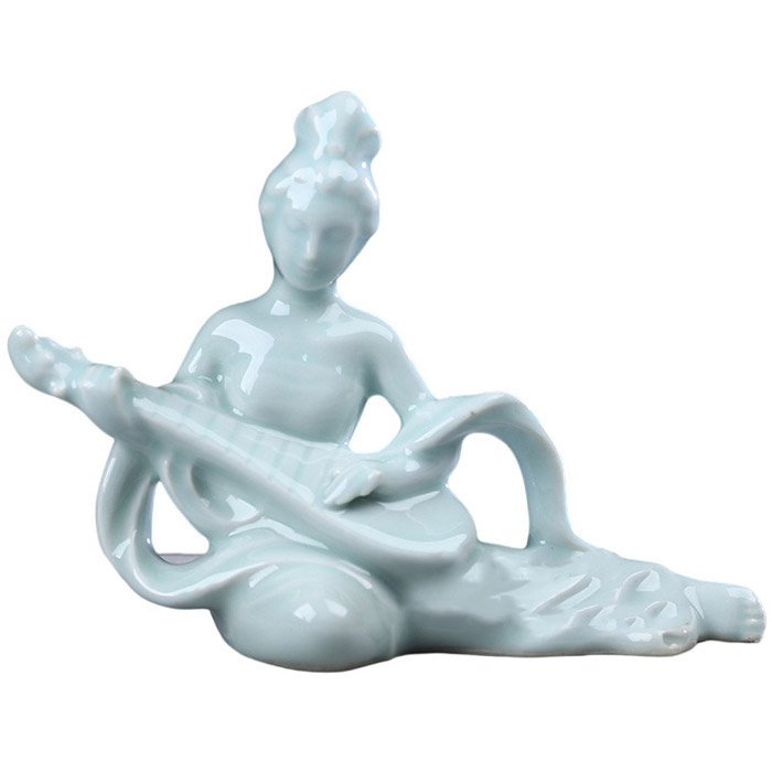 Handmade Dunhuang frescoes flying lady ceramic figure for living rooms Jahrriesnge porcelain of cna1065