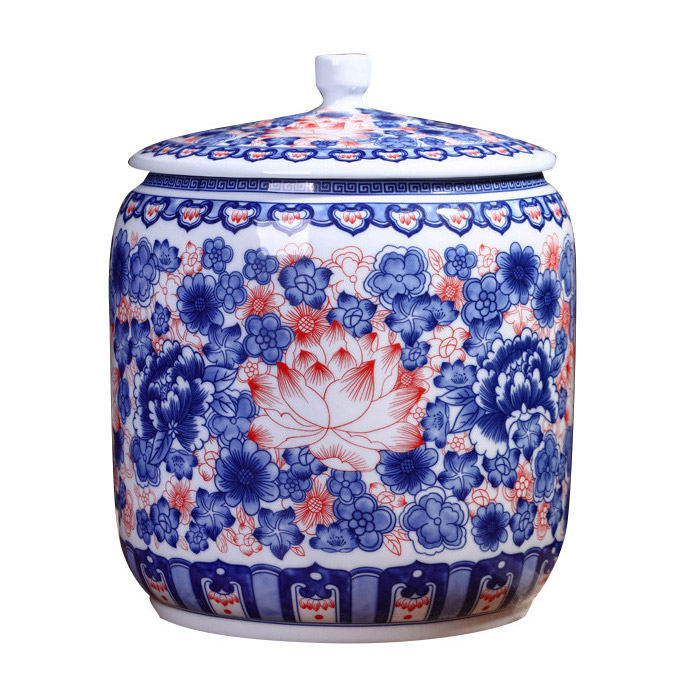 Moisture and insect proof healthy storage ceramic jar with lid Jahrriesnge porcelain of cna1081