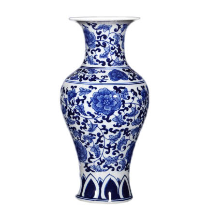 Antique fishtail shape blue and white ornamental ceramic vase Jahrriesnge porcelain of blue and white vase cna1085