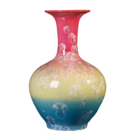 Red yellow and blue crystal glazed ceramic vase made in china Jahrriesnge porcelain of crystal glaze vase cna1214