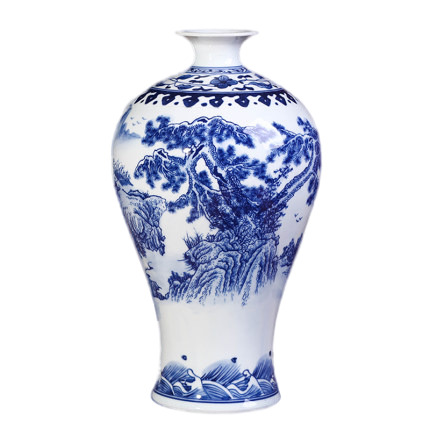 Landscape painting blue and white porcelaine decorative flower vases Jahrriesnge porcelain of landscape painting vase cna1223