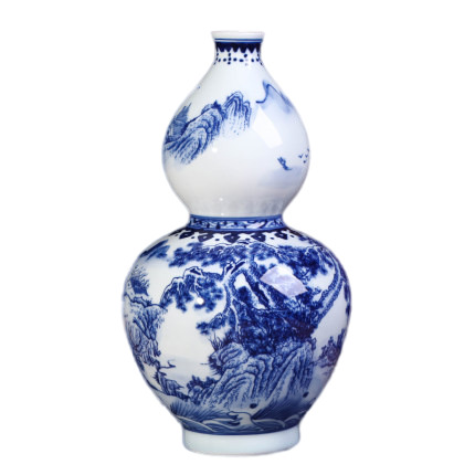 Hand painted landscape painting blue and white ceramic flower vases Jahrriesnge porcelain of landscape painting vase cna1224
