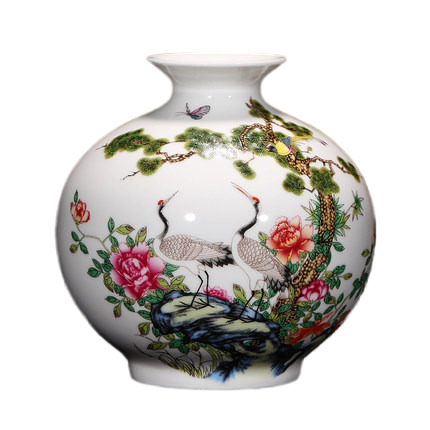 Small vintage ceramic flower vase and ornament with birds and flowers Jahrriesnge porcelain of amimal vase cna1263