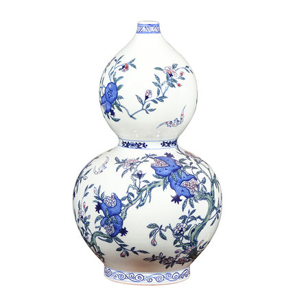 Vintage qing dynasty yong zheng blue and white ceramic flower vase Jahrriesnge porcelain of gourd vase cna1289