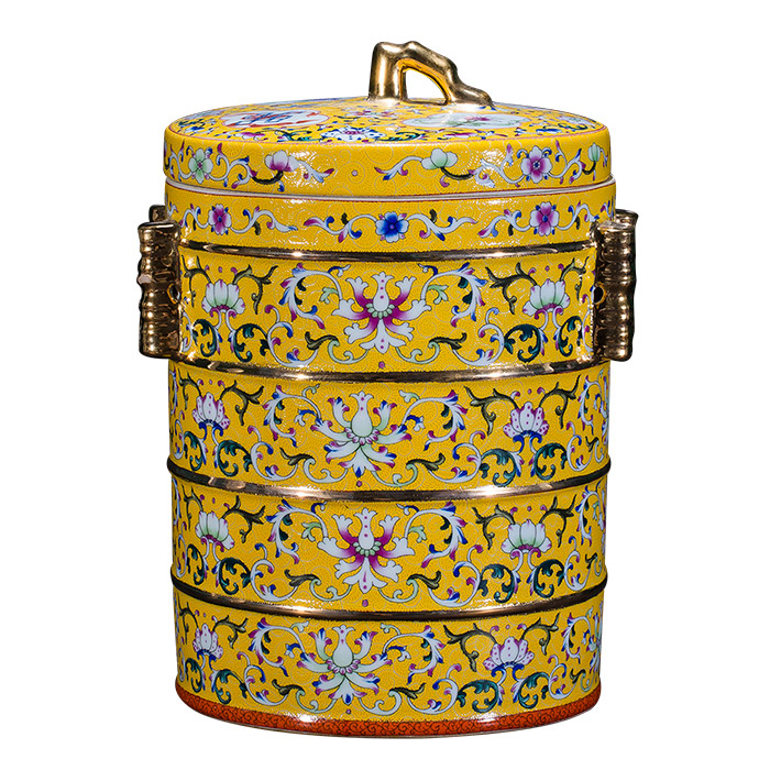 Antique enamel sealed multiple layers storage ceramic pots for home Jahrriesnge porcelain of vase cna1318