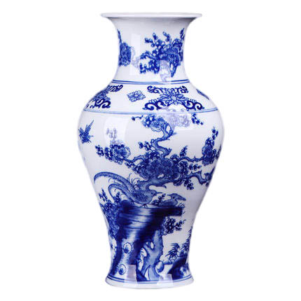 Hand painted blue and white ceramic vase with birds and flowers home Jahrriesnge porcelain of blue and white vase cna1329