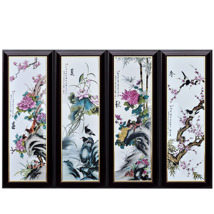China big spring summer autumn and winter ceramic wall hanging plates Jahrriesnge porcelain painting of cna1435