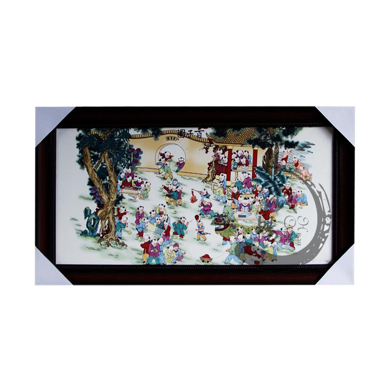 Baizitu porcelain hanging plate painting mural wall framed living room Jahrriesnge porcelain painting of cna1491