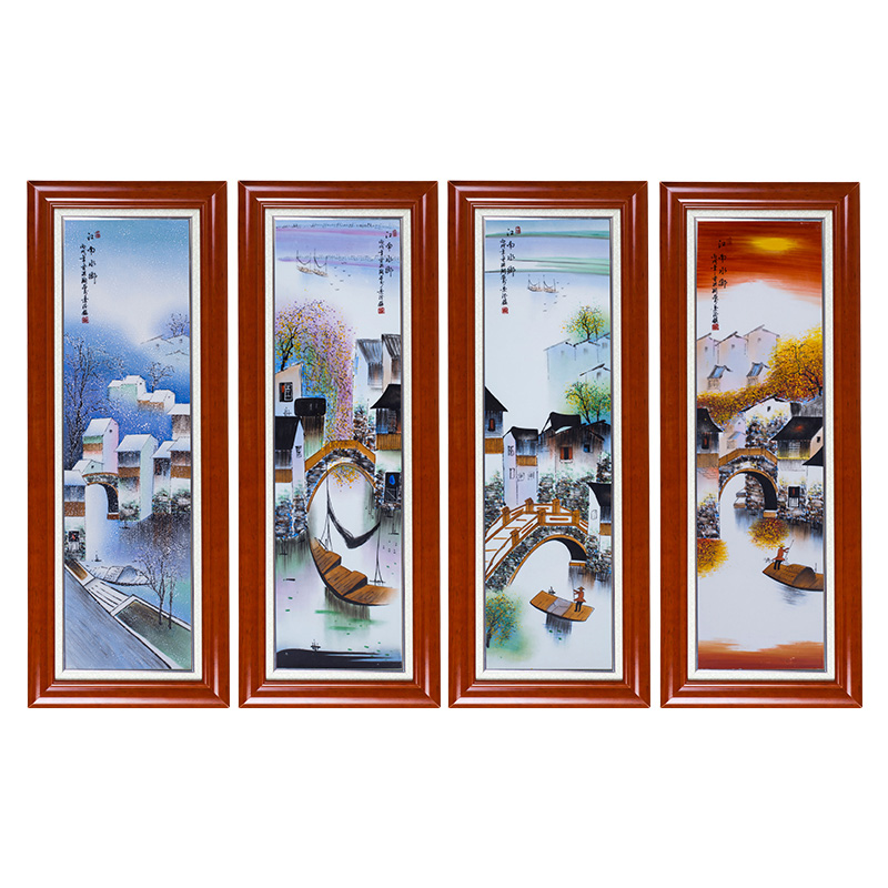 Jiangnan Town porcelain plate painting hanging sofa background wall Jahrriesnge porcelain painting of cna1517
