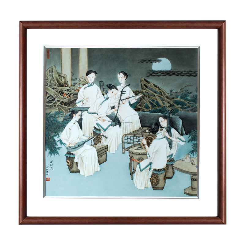 Designer hand-painted figures porcelain plate painting background wall Jahrriesnge porcelain painting of cna1544