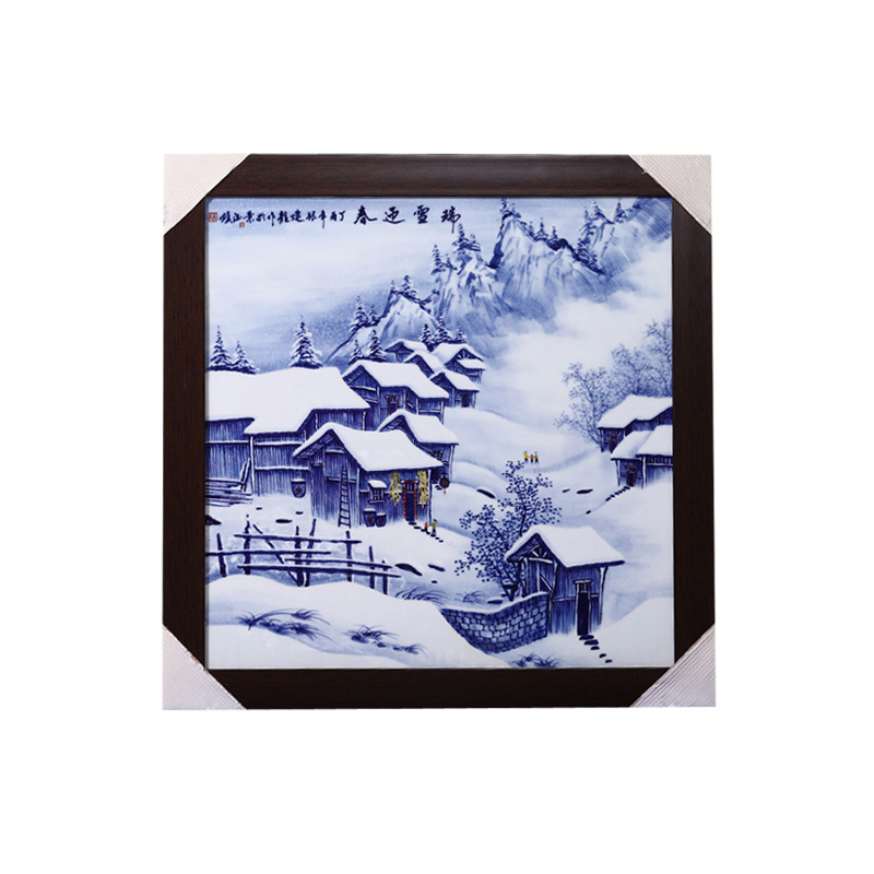 Hand-painted snow scenery Ceramic Painting plate living Room mural Jahrriesnge porcelain painting of cna1573