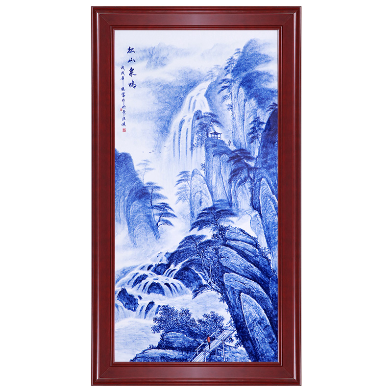 Jingdezhen Hand-painted landscape porcelain plate painting hanging Jahrriesnge porcelain painting of cna1593