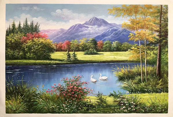 JAHRRIESNGE Landscape of swans lpg2471 